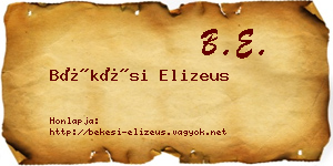Békési Elizeus névjegykártya